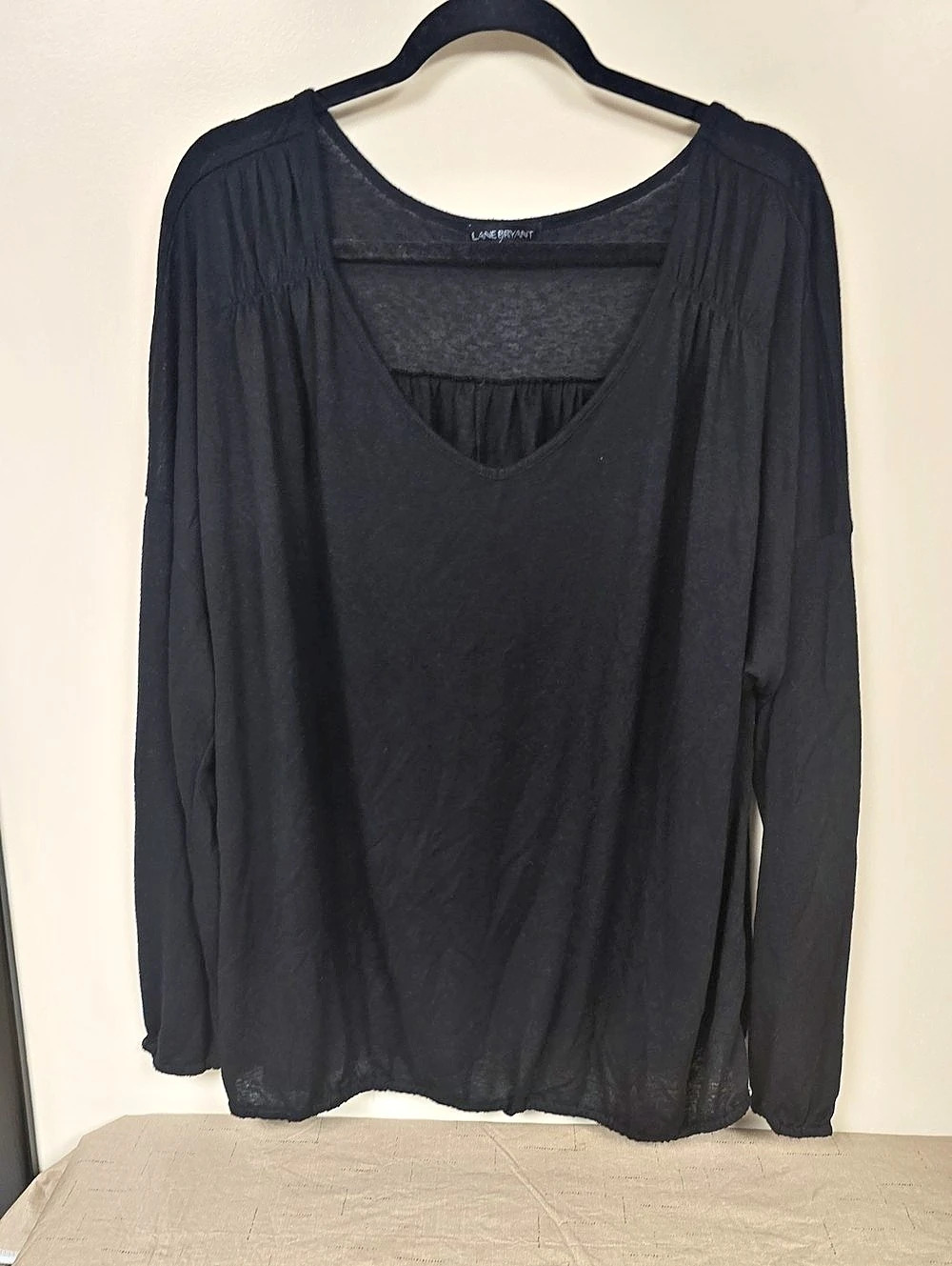 Lane Bryant Black Long Sleeve Blouse Size 26/28 Like New